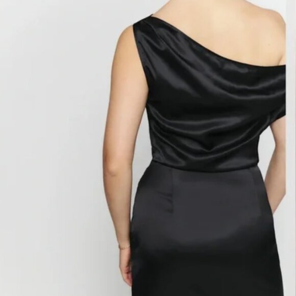Reformation Alanis Silk Dress Black - Size 6 - Picture 5 of 8
